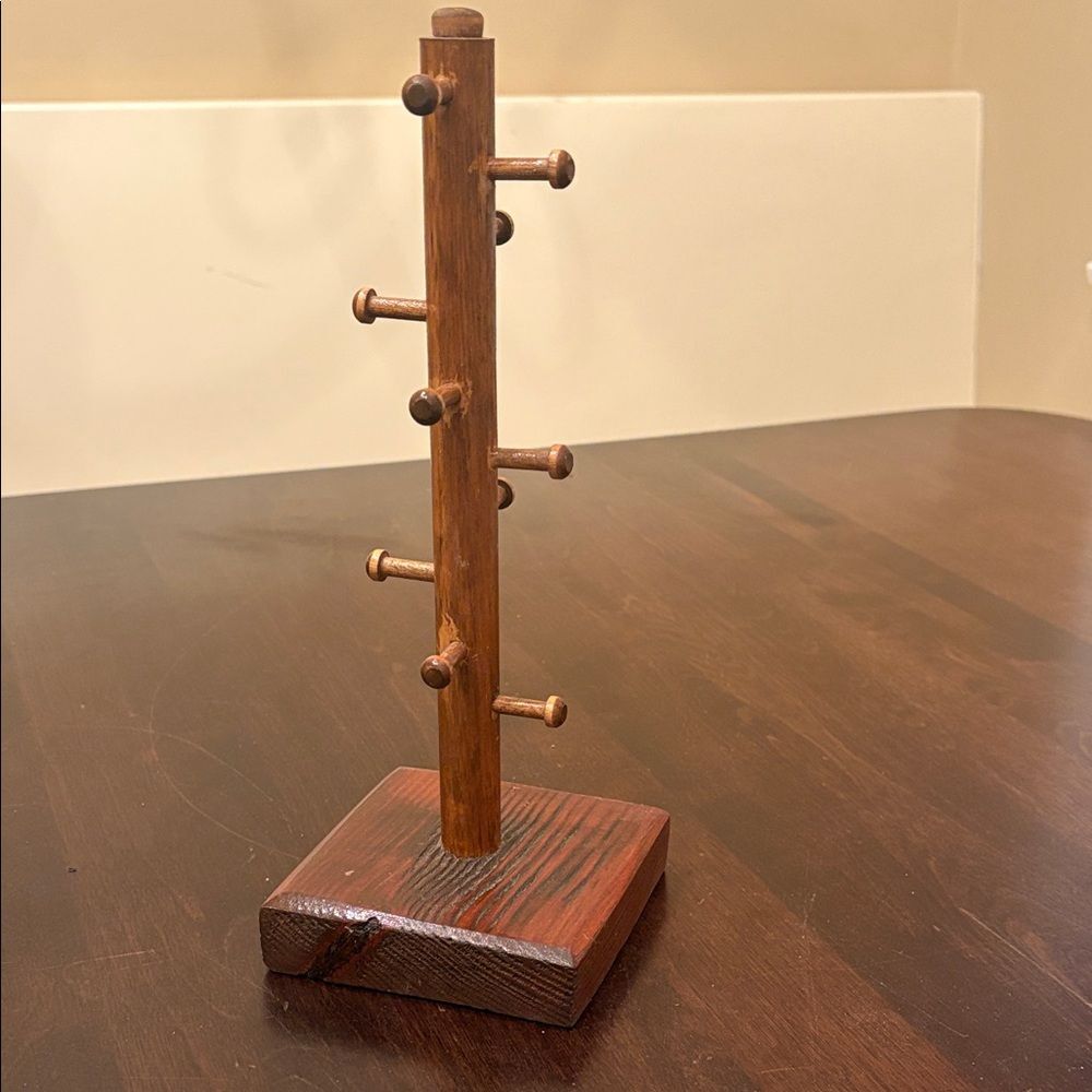 Vintage Wooden Small Cup Tree Stand